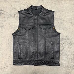 Milwaukee Leathers Mens Conceal Leather Biker Vest